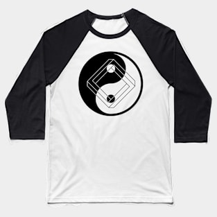 Gemotery Yin Yang on White Baseball T-Shirt